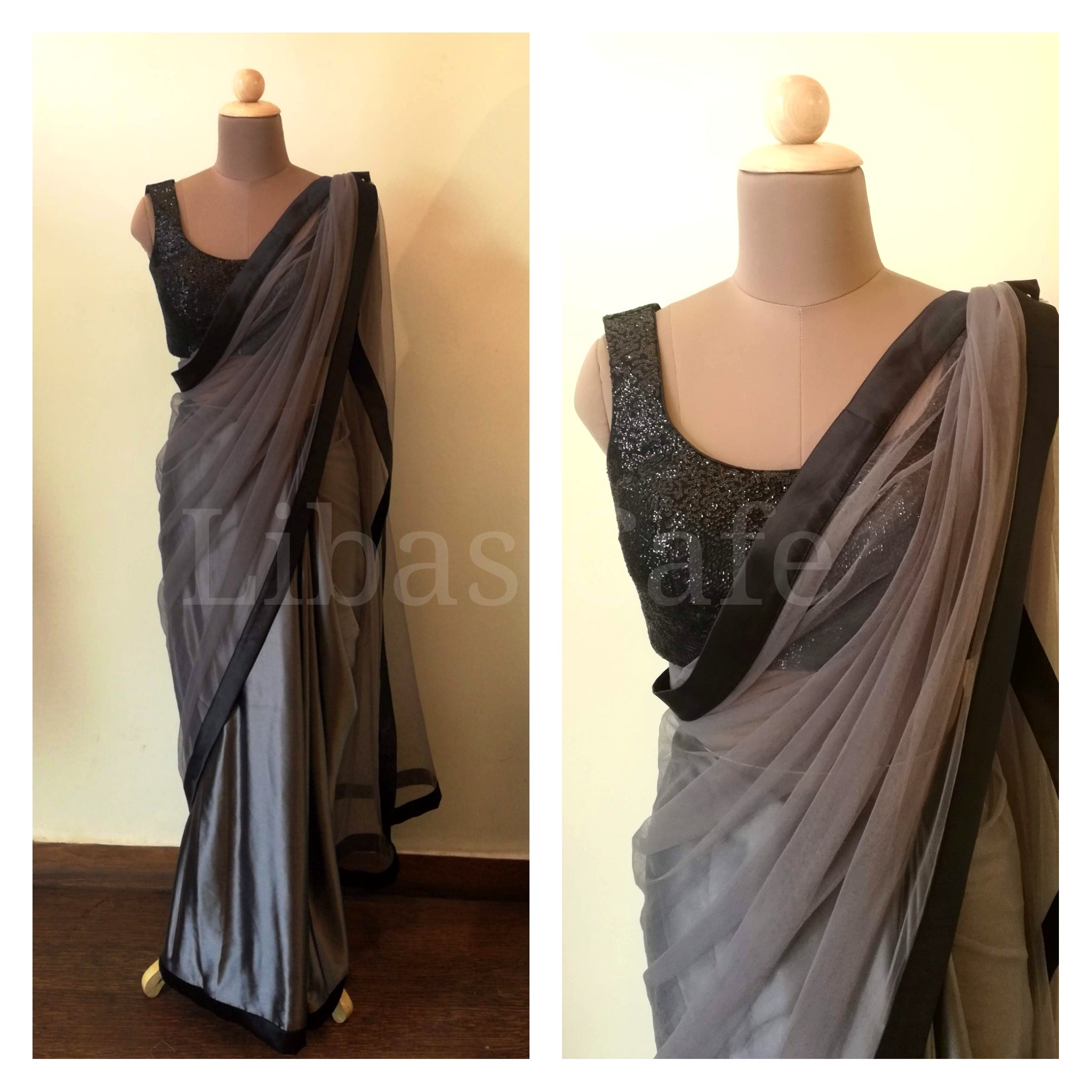 Black & Grey Saree